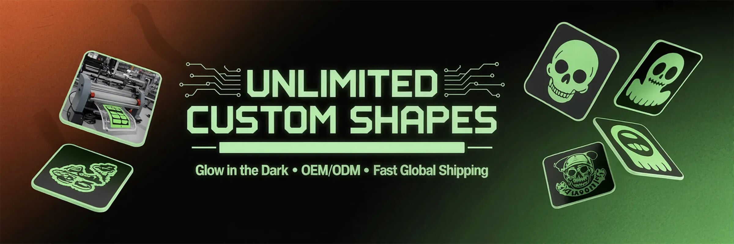 Custom Glow In The Dark Stickers