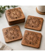 Custom Engraved Wooden Coasters for Weddings, Gifts and Logo Orders