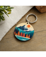 Custom Printed Wooden Keychains with Full-Color MDF Artwork