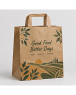 Custom Kraft Takeout Bags with Flat Handles