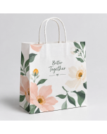 Custom White Kraft Paper Bags with Twisted Handles