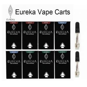 Wholesale custom eureka glass vape carts with stickers retail boxes | Customized 0.8ml no leak atomizers CBD vape cartridge