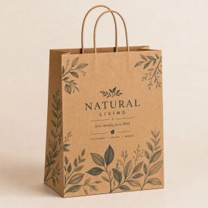 Custom Brown Kraft Paper Bags with Twisted Handles