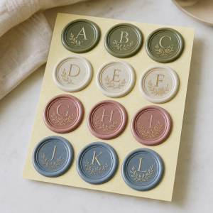 Custom Wax Seal Stickers: Pre-Made Adhesive Seals Pressed With Your Logo or Monogram
