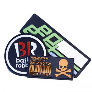 Custom embroidery rubber silicone pvc labels | Custom soft rubber patches for clothing