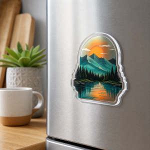 Custom Acrylic Fridge Magnets with UV-Printed Artwork and Laser-Cut Shapes