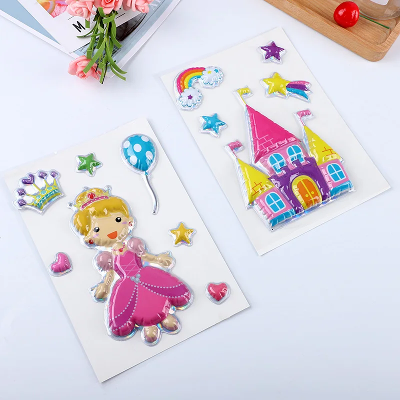 Raised custom blister sticker sheets in colorful application designs