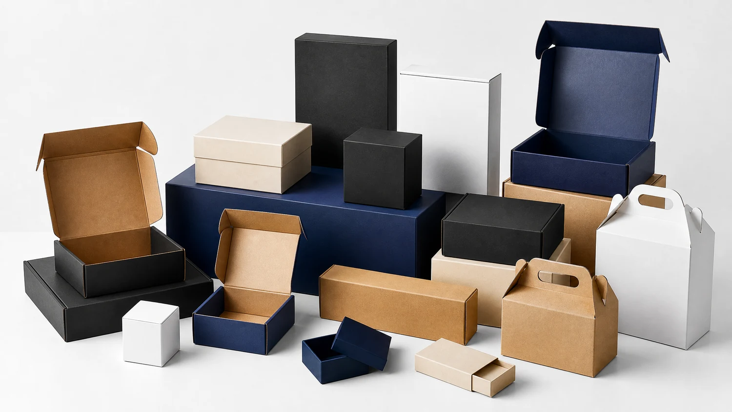 Custom boxes sample wall