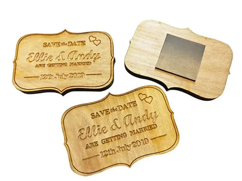 Custom wood fridge magnets