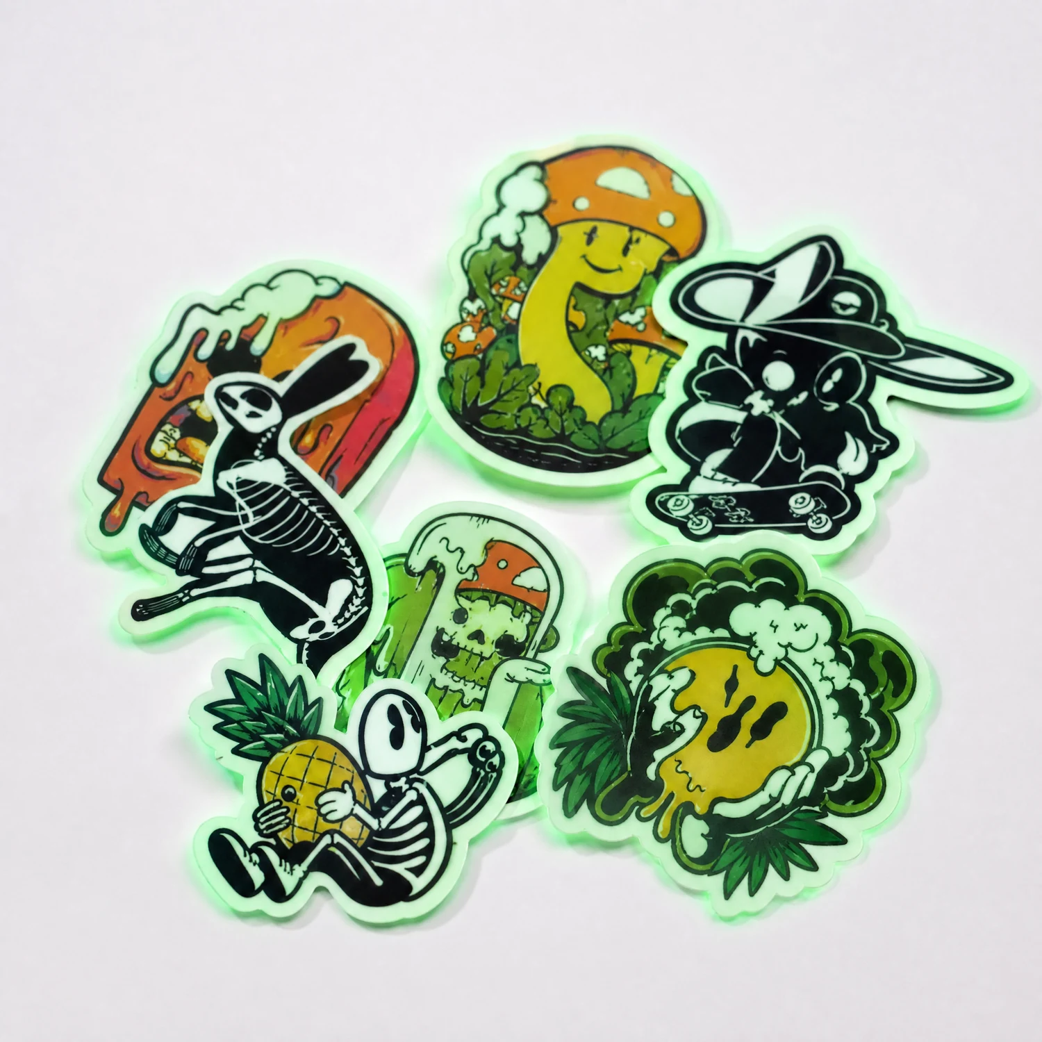 Custom glow in the dark stickers sample image