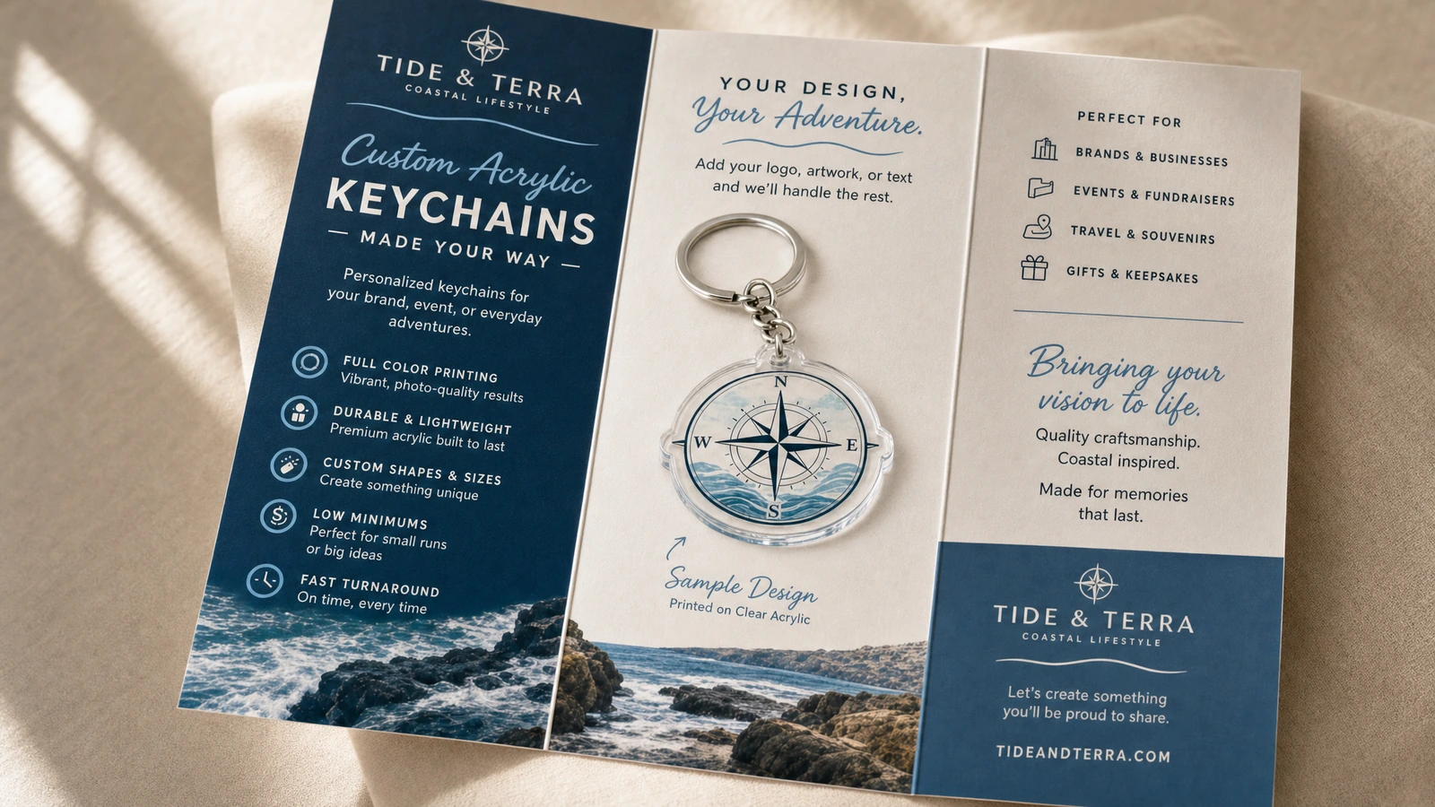 Custom Acrylic Keychain Quality Inspection Inspector checking acrylic keychain dimensions, print alignment, hole position, edges, hardware, and approved artwork