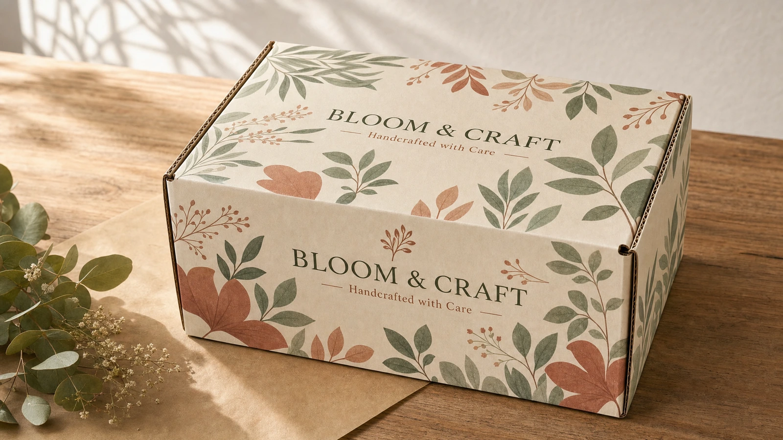 Packaging designer preflighting custom corrugated mailer box artwork with cut crease bleed and safe-area layers