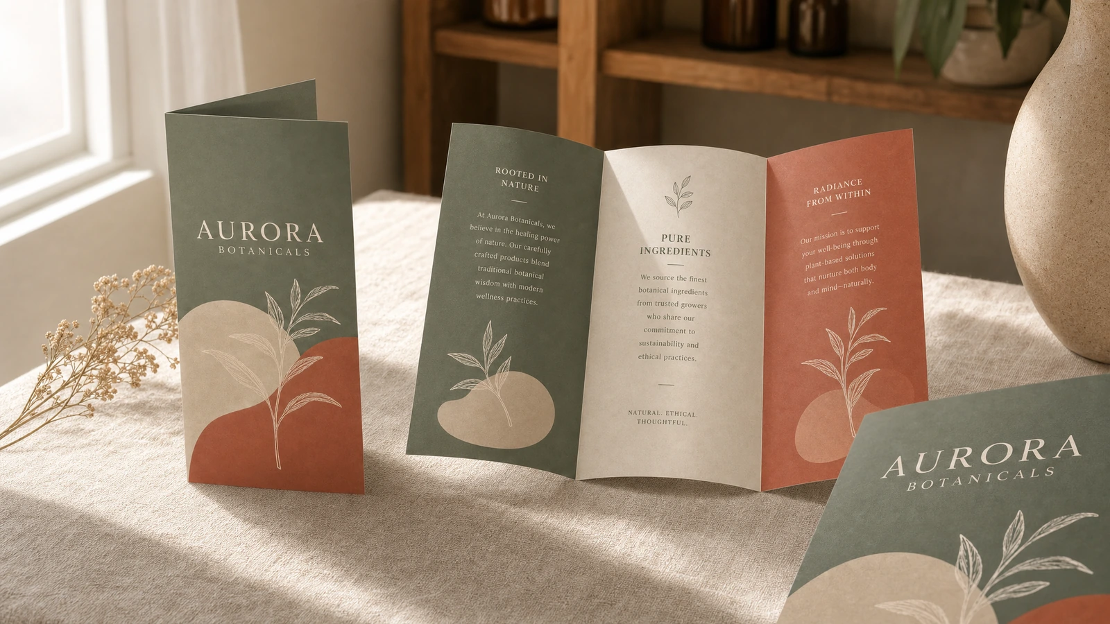 Controlled production workflow for custom tri-fold brochures Custom tri-fold brochure workflow showing proof approval, output, creasing, folding, trimming, and packing stages