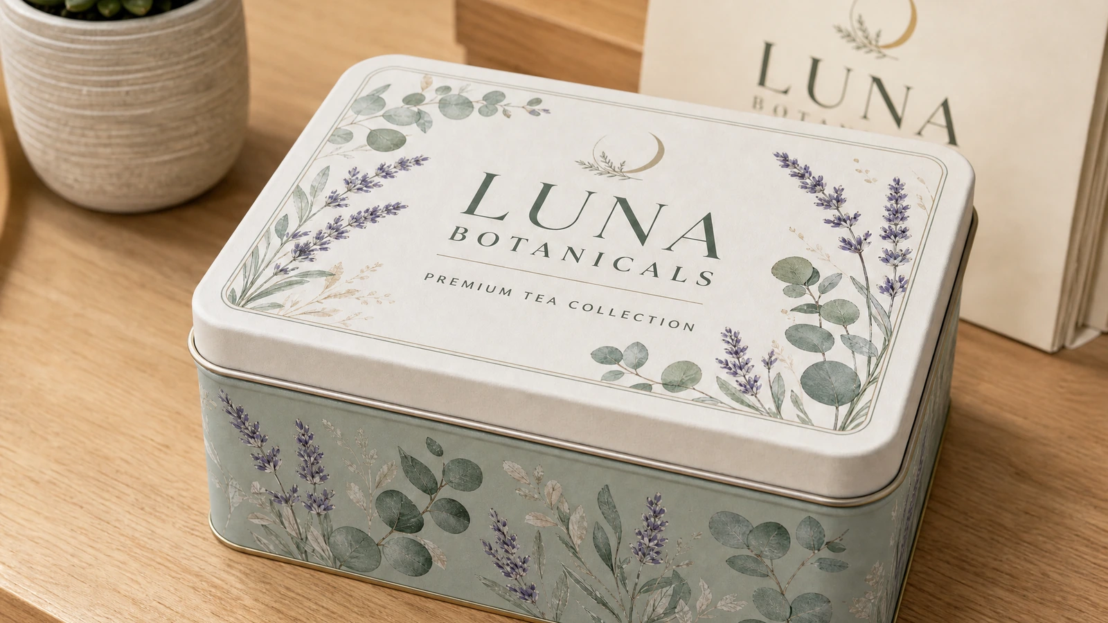 Custom two-piece tin box surface finishes with slip lid, friction-fit lid, hinged back buckle, embossing, matte varnish, and metallic print options