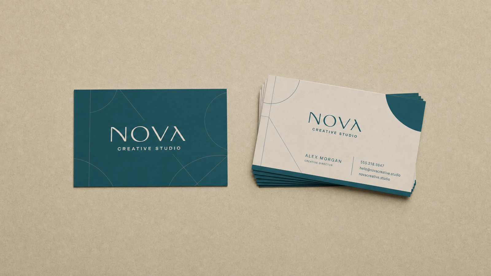 Printed business cards presented during a professional networking conversation