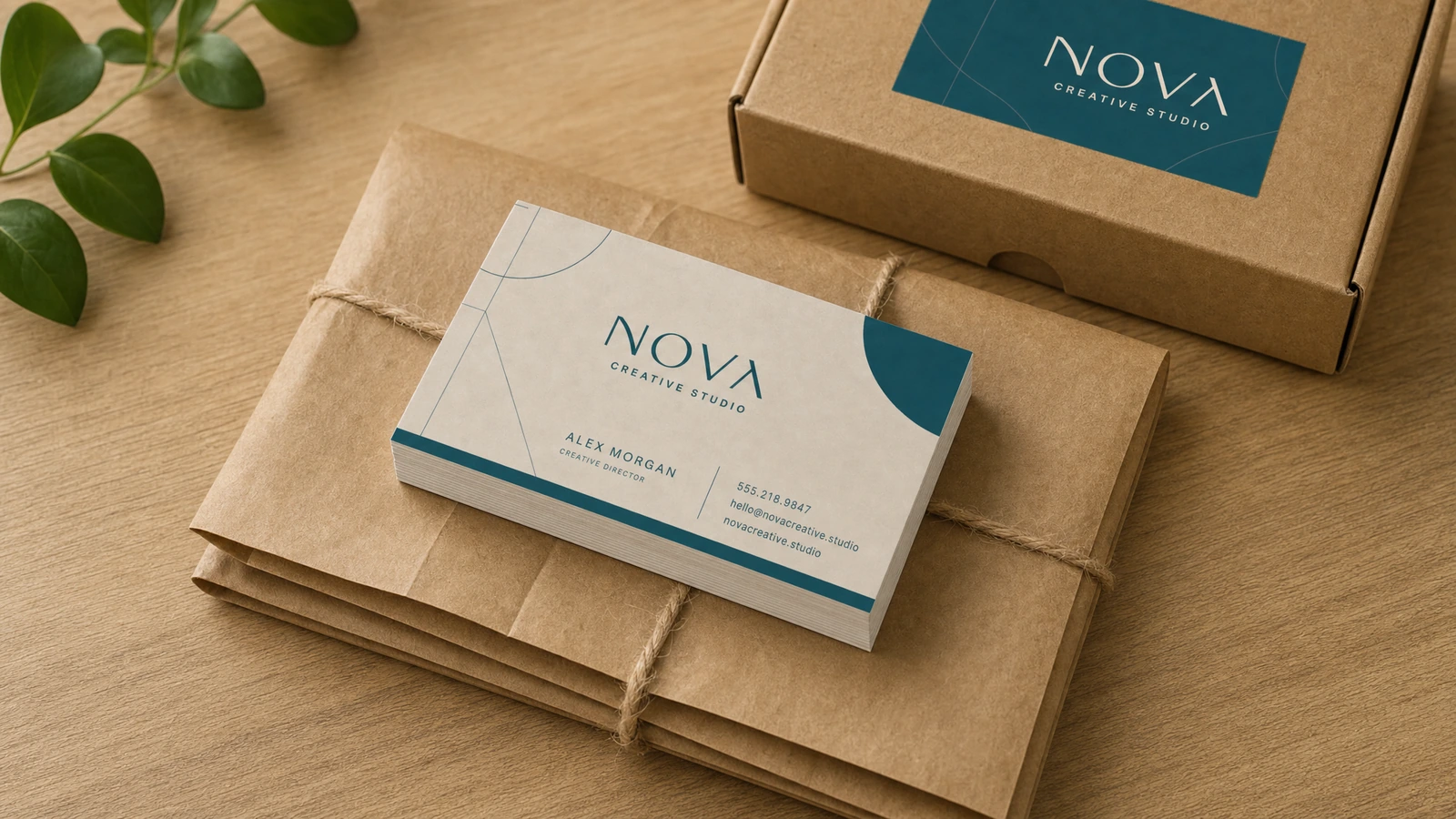 Illustrative business card workflow from approved proof through printed sheet to trimmed cards