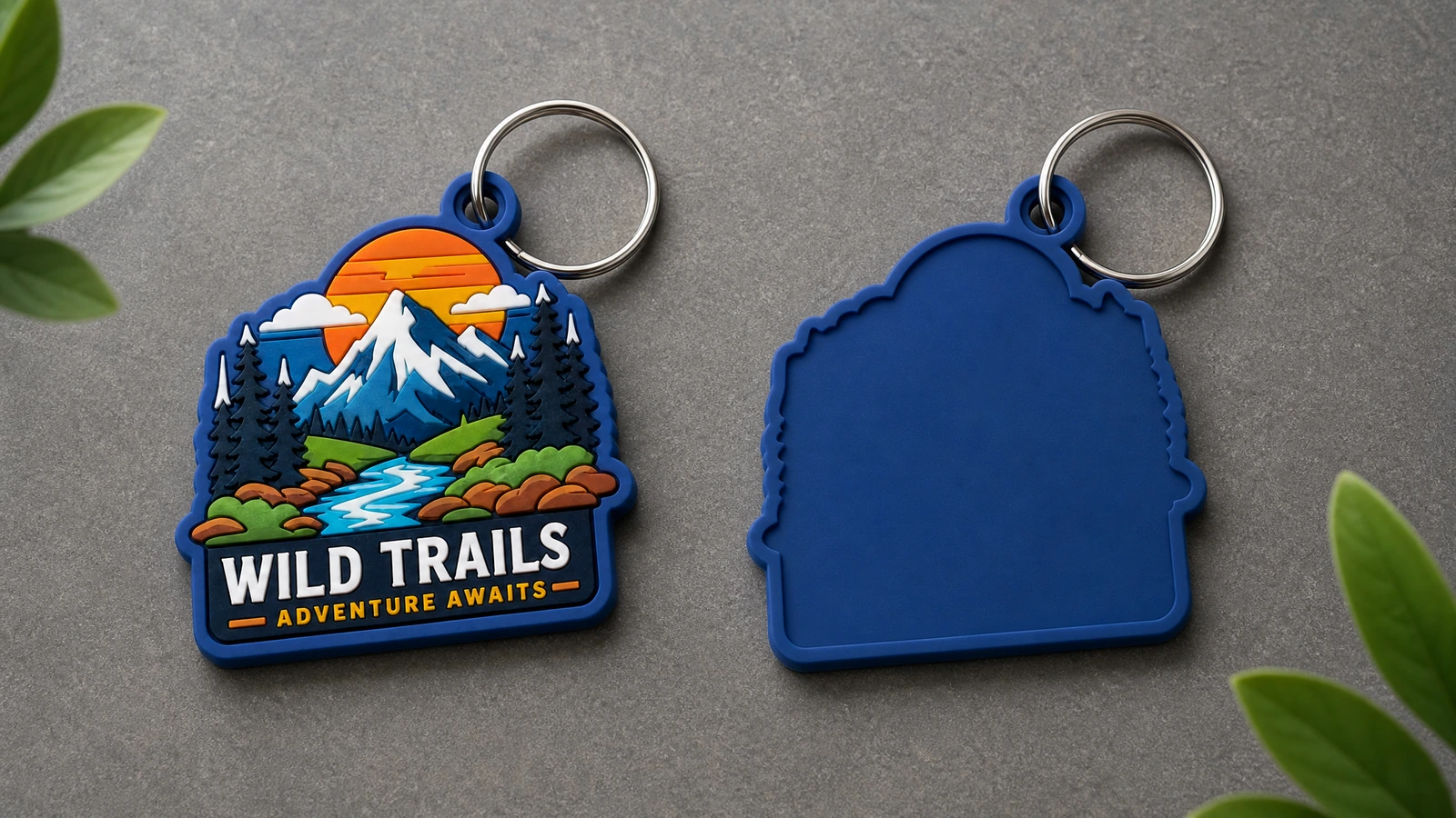 Review dimensions and detail readability before tooling Illustrative soft PVC keychain design review comparing actual-size readability, profile depth and small lettering
