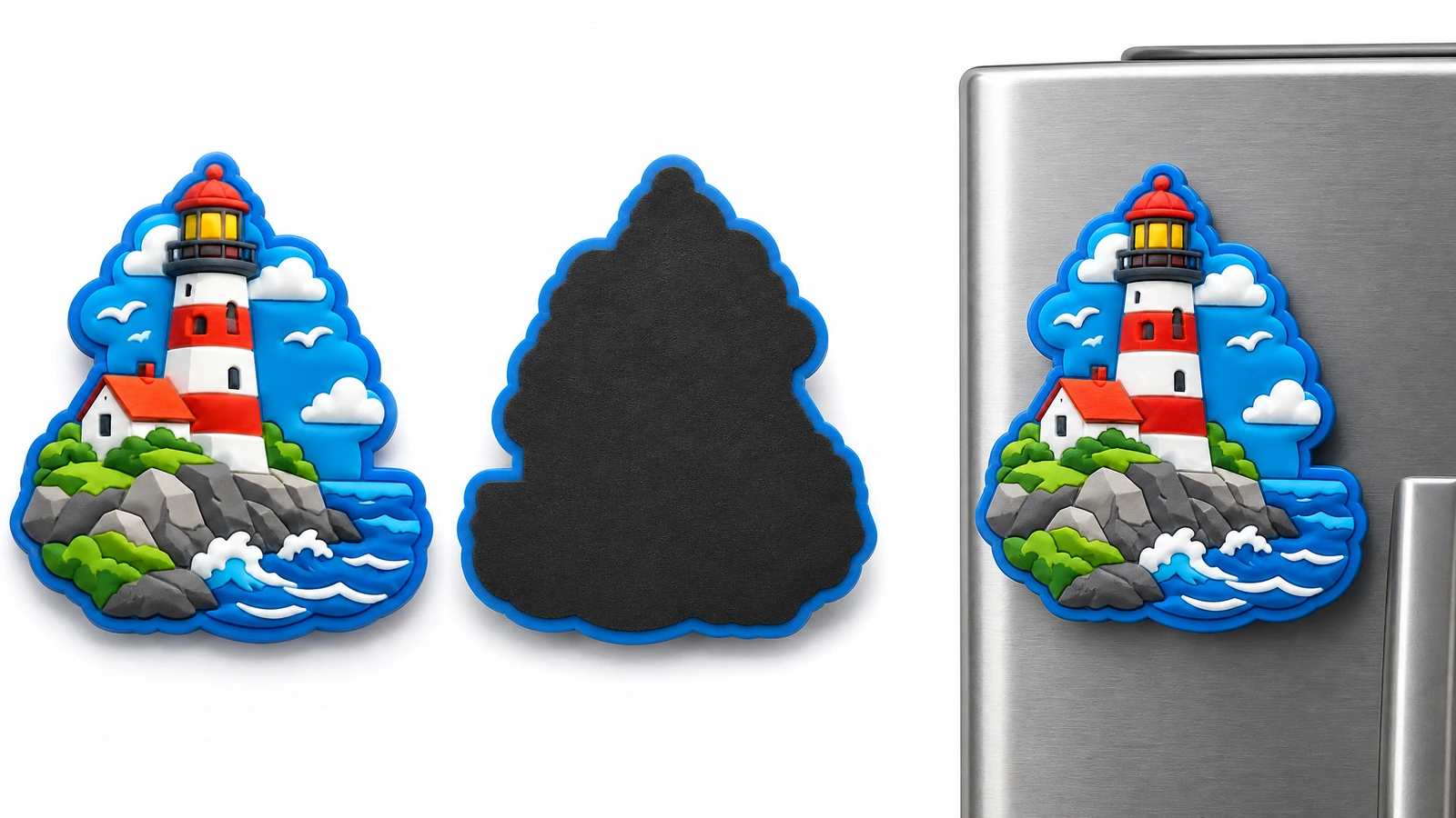 Prepare an artwork package that connects design intent to sampling Illustrative artwork preflight desk with a molded magnet concept, vector outline, side profile, and color references