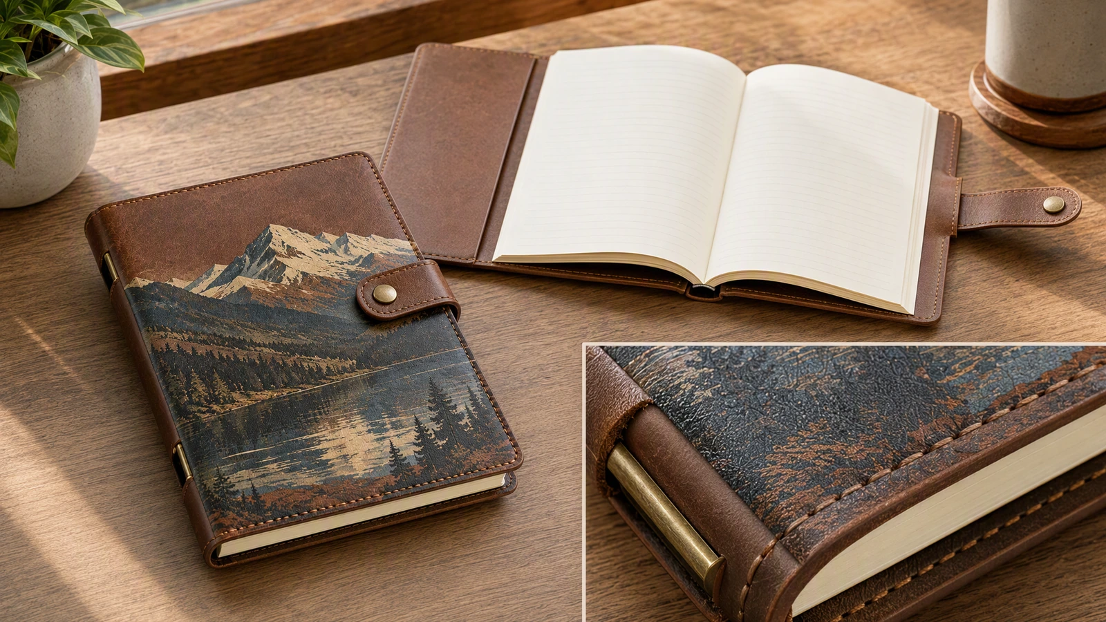 Packaging, shipment, and refill planning Illustrative notebook packaging concept with a protective wrap, shipping carton, and separate replacement insert