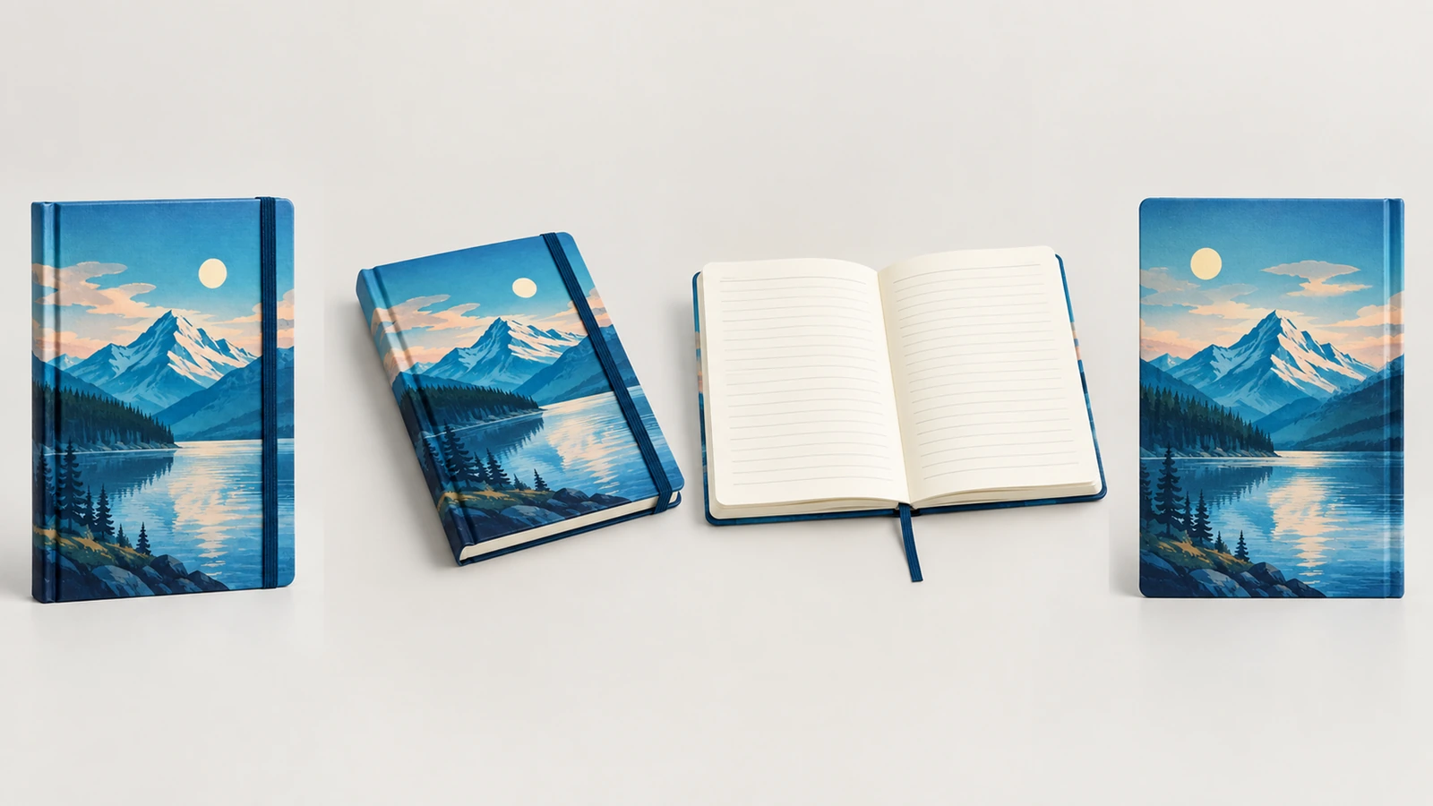 Review wrap geometry and print files before sample approval Illustrative notebook cover preflight showing an unfolded wrap, hinge areas and separate finish artwork