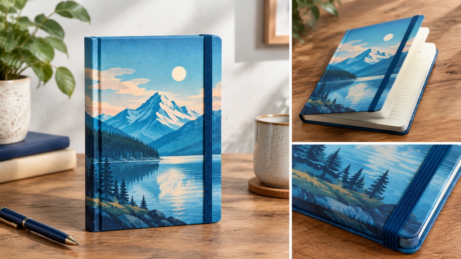 Packaging review and reference records for repeat notebook orders Illustrative notebook packing arrangement with protective materials and a retained reorder reference sample