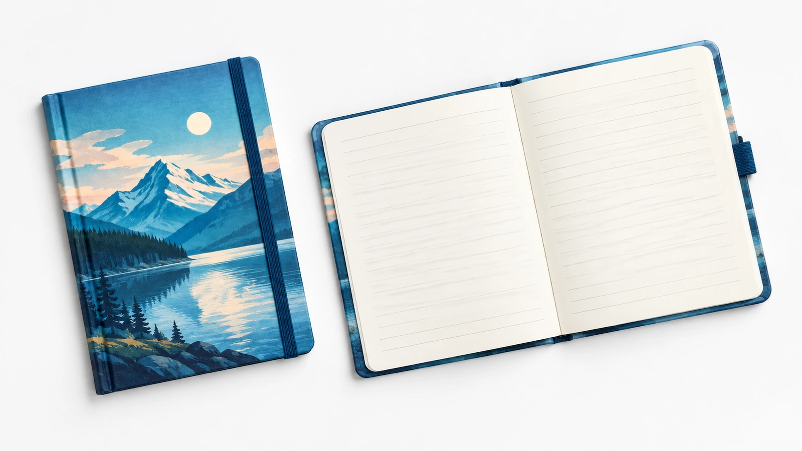 Check page dimensions, ruling and readable writing space Illustrative notebook size comparison with ruled and dotted pages shown beside a ruler