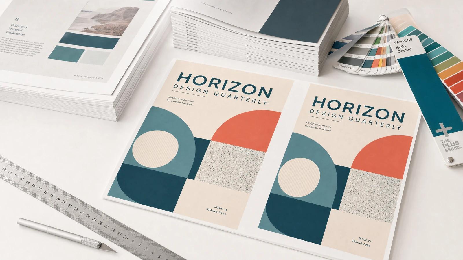 Custom perfect-bound magazines presented for brand, association, and independent publishing projects