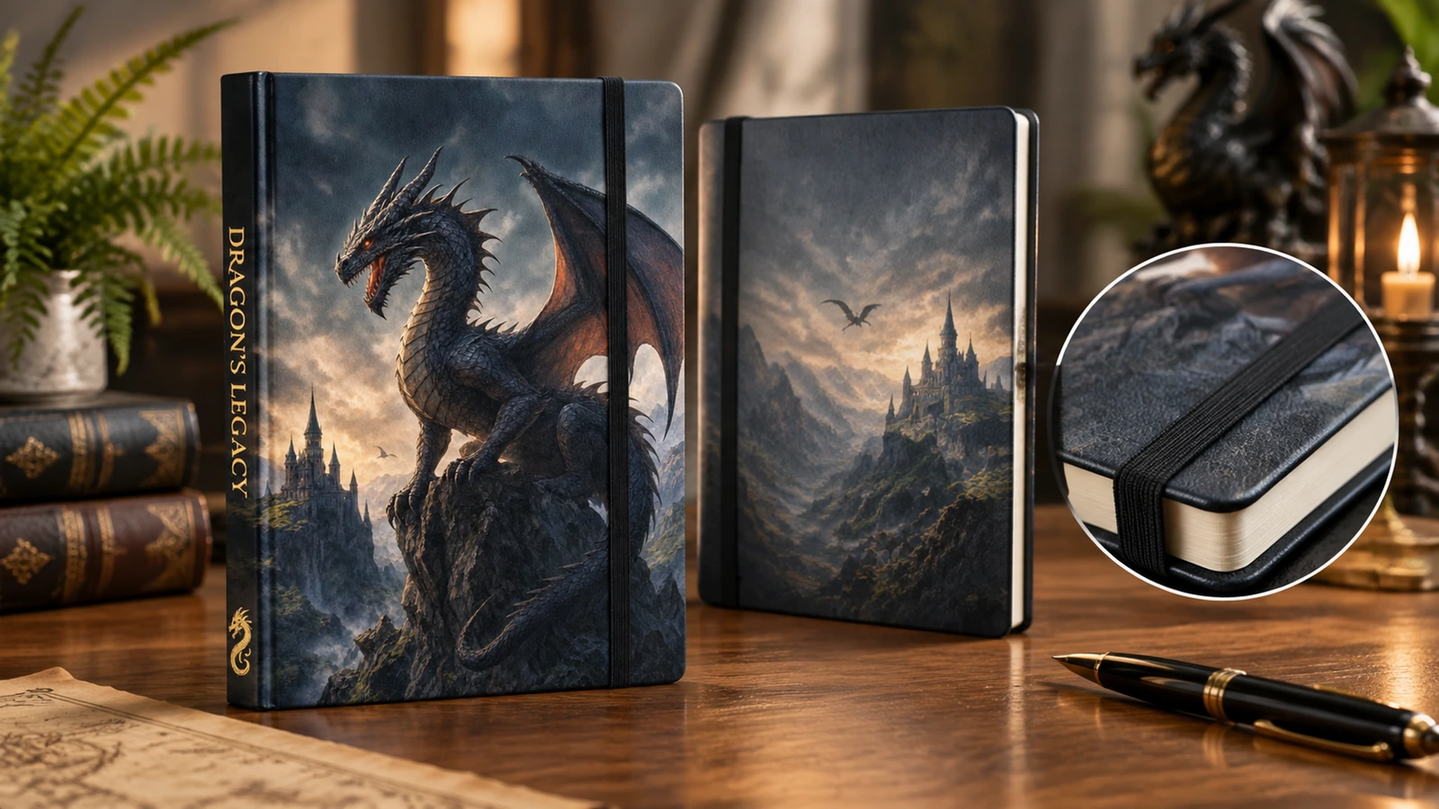 Packaging, shipment and repeat-order planning concept Illustrative notebook gift packaging, shipping carton and retained reference sample for reorders