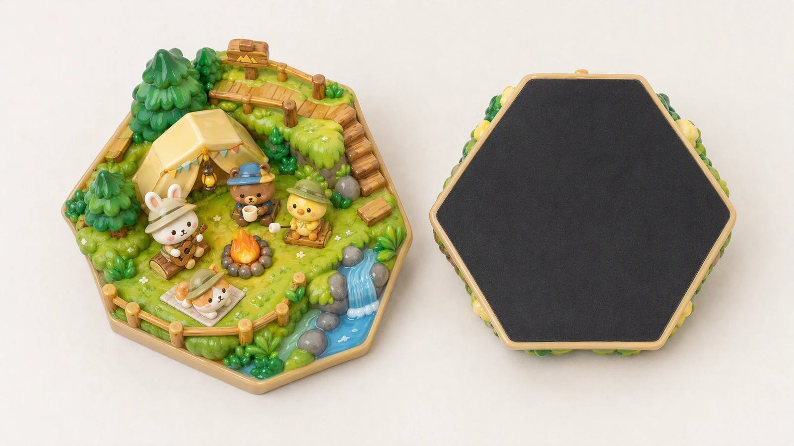 Review dimensions, relief depth, and lettering at actual size Illustrative front and side views of a molded polyresin magnet beside measurement tools and lettering references