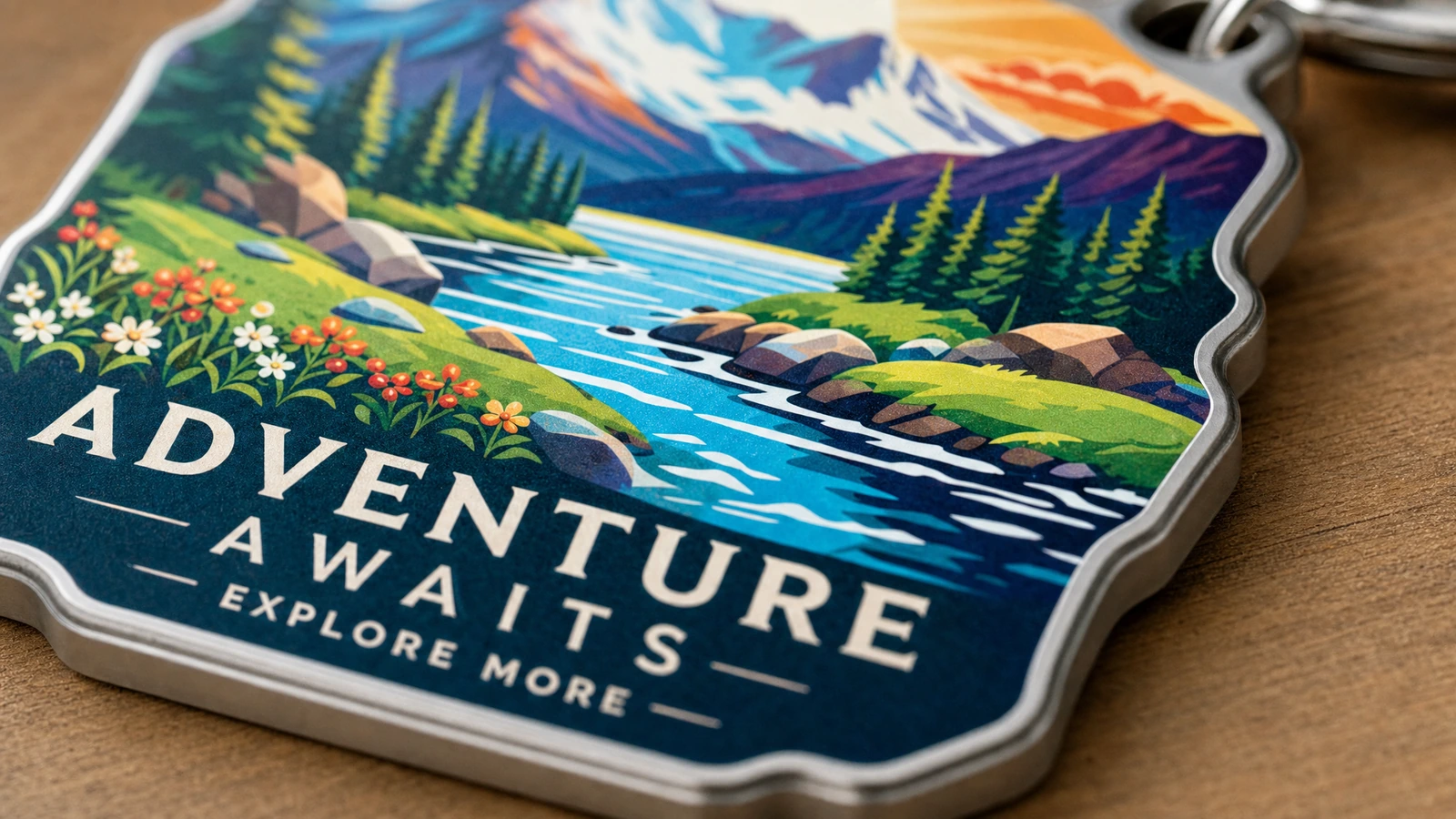 Choose the application before specifying the keychain Illustrative stamped metal keychain concepts for corporate gifts, property handovers, and souvenir retail