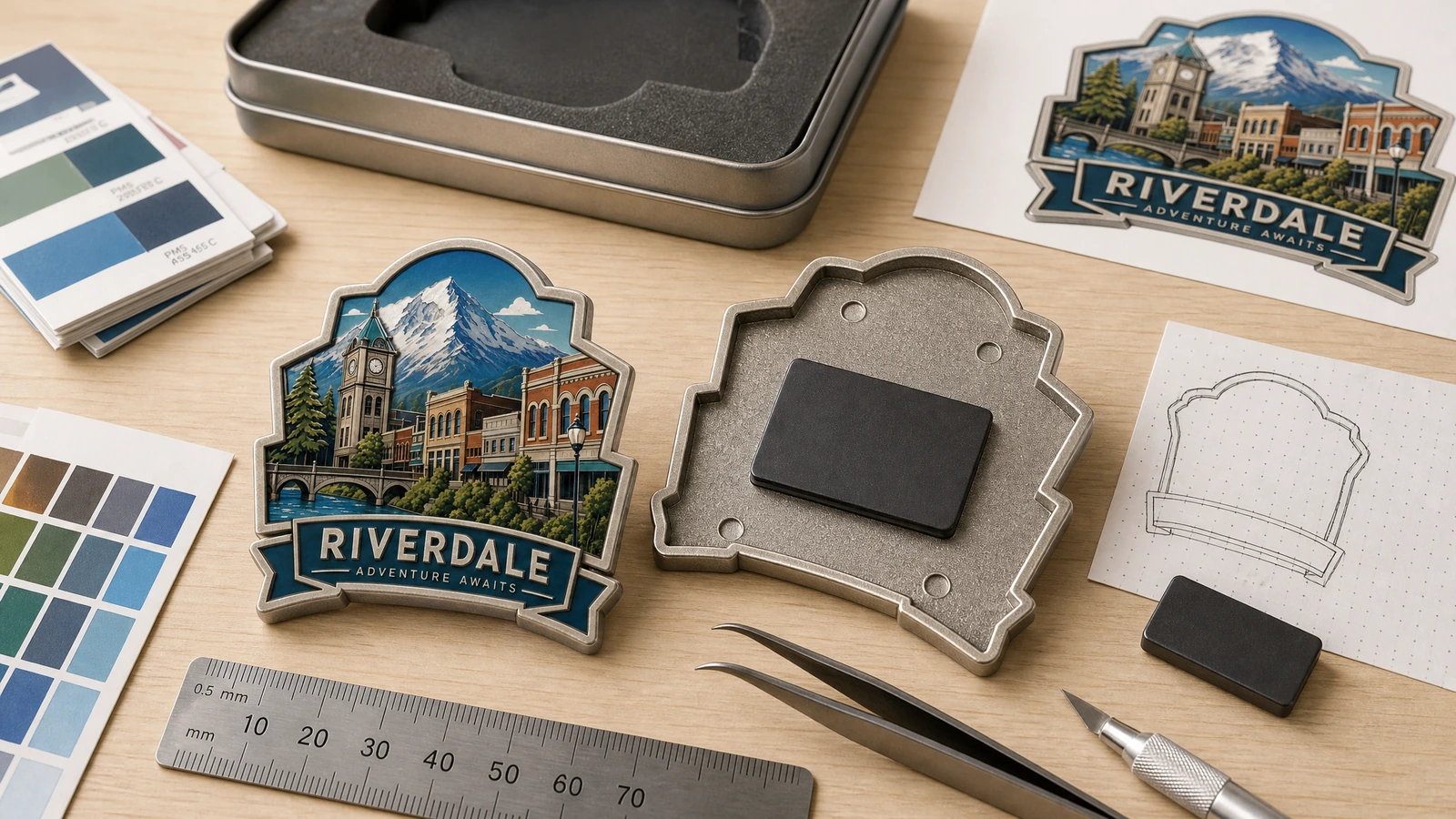 Procurement and application scenarios for zinc alloy magnets Concept display of zinc alloy souvenir magnets for museum shops and corporate gifts
