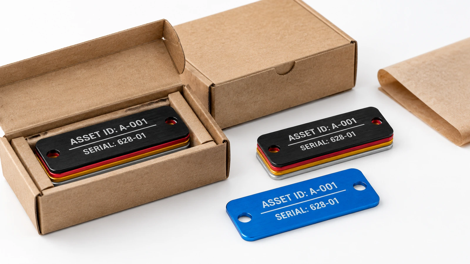 Quality inspection and barcode grading Inspector grading a Data Matrix code on an aluminum asset tag with a barcode verifier