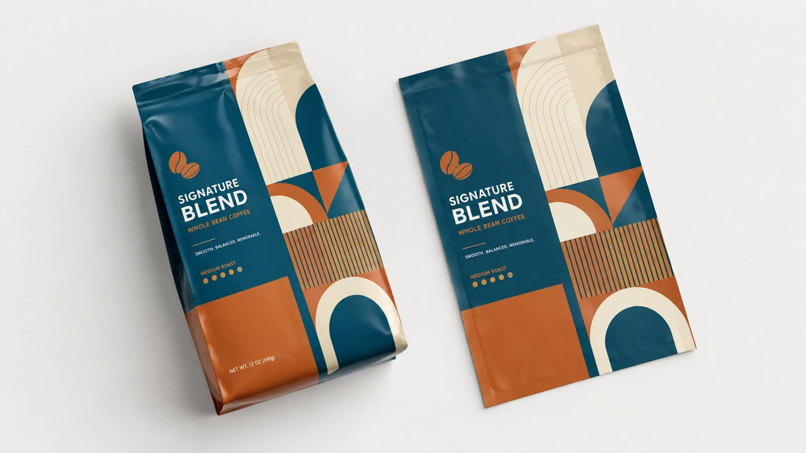 Check usable pouch space and artwork readability on a filled sample Flat pouch drawing and filled sample showing external dimensions and readable artwork areas