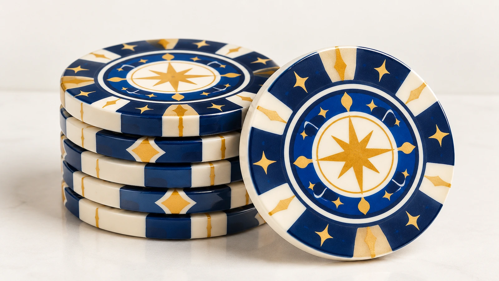 Ceramic chip blank molding and dye sublimation production stages Blank ceramic composite chips moving through heat press dye sublimation
