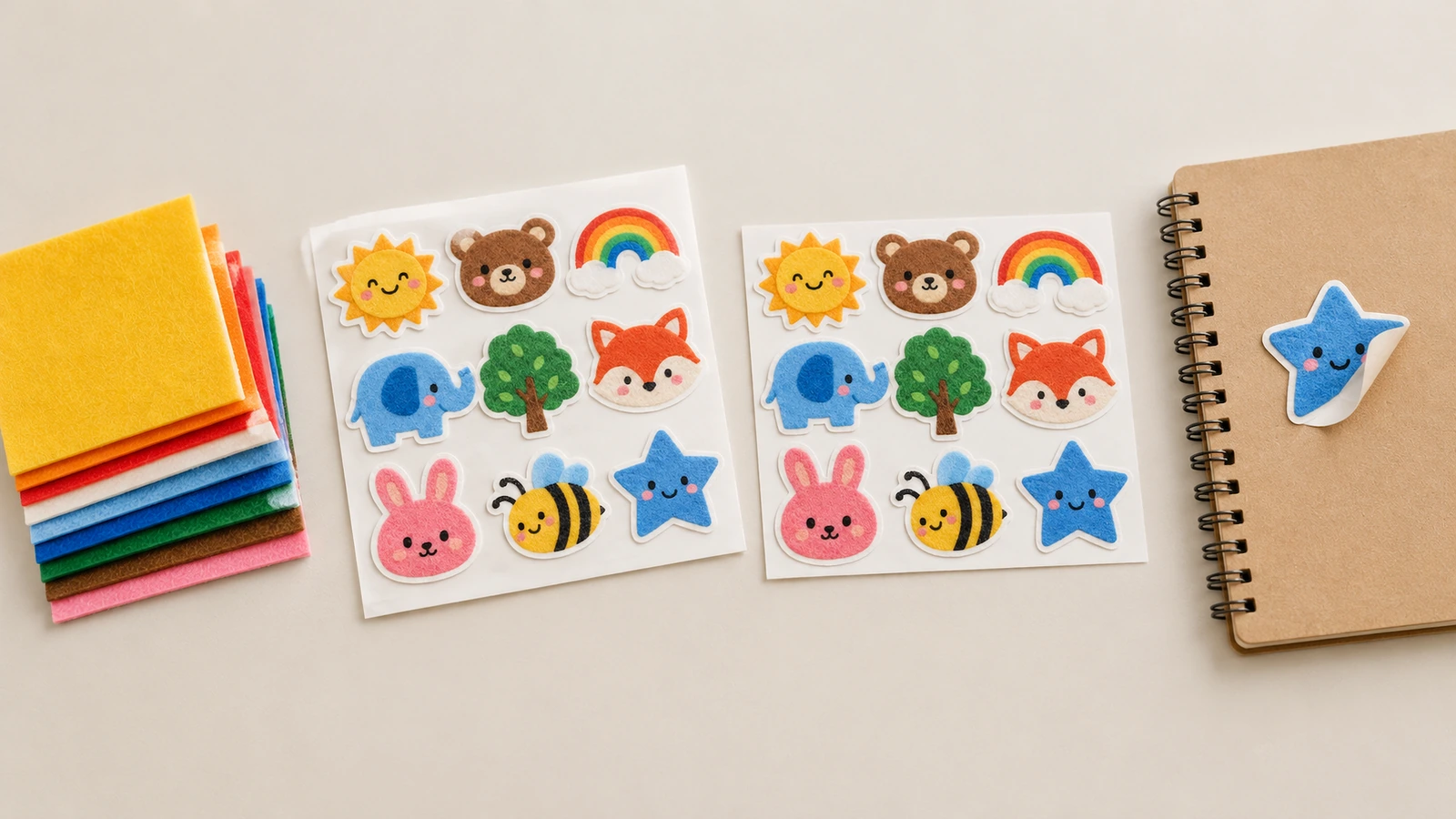Felt sticker artwork file preflight Vector artwork file preflight for felt stickers showing separate cut line layer and Pantone color callouts