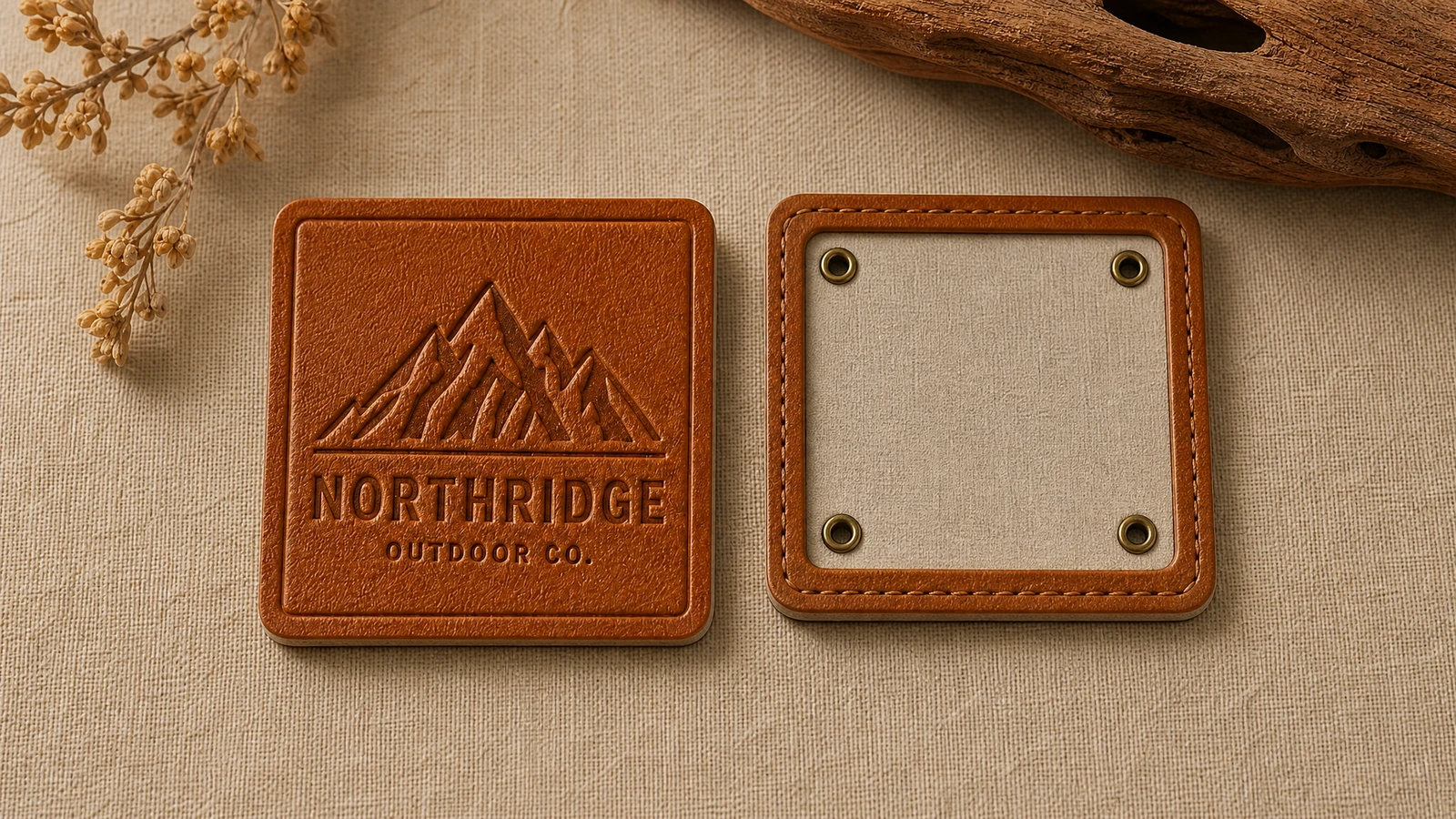 Tag size and legibility check Embossed PU tag size and font legibility test at 60x20 mm on several colors