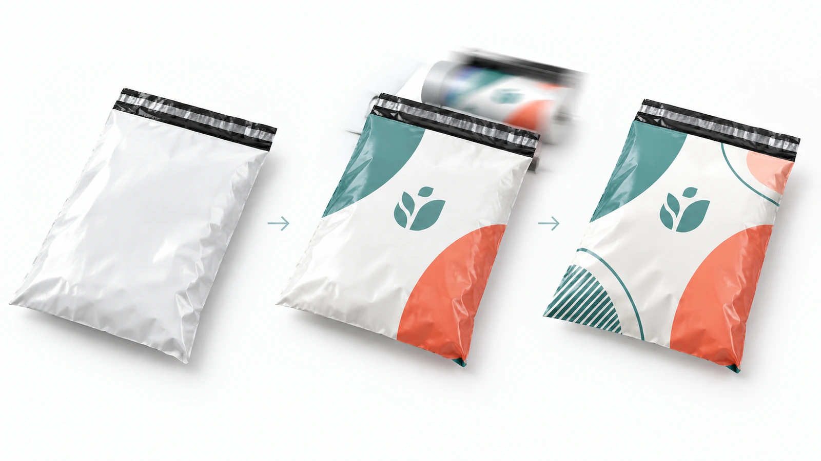 Review artwork placement and physical print appearance before approval Illustrative artwork preflight showing a mailer template beside a physical printed sample