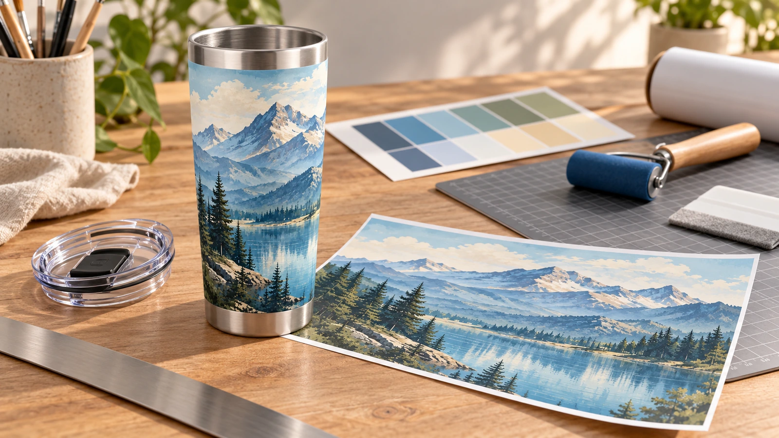 Corporate gifting and event use of custom stainless steel tumblers Custom engraved stainless steel tumblers prepared as corporate onboarding and client gifts