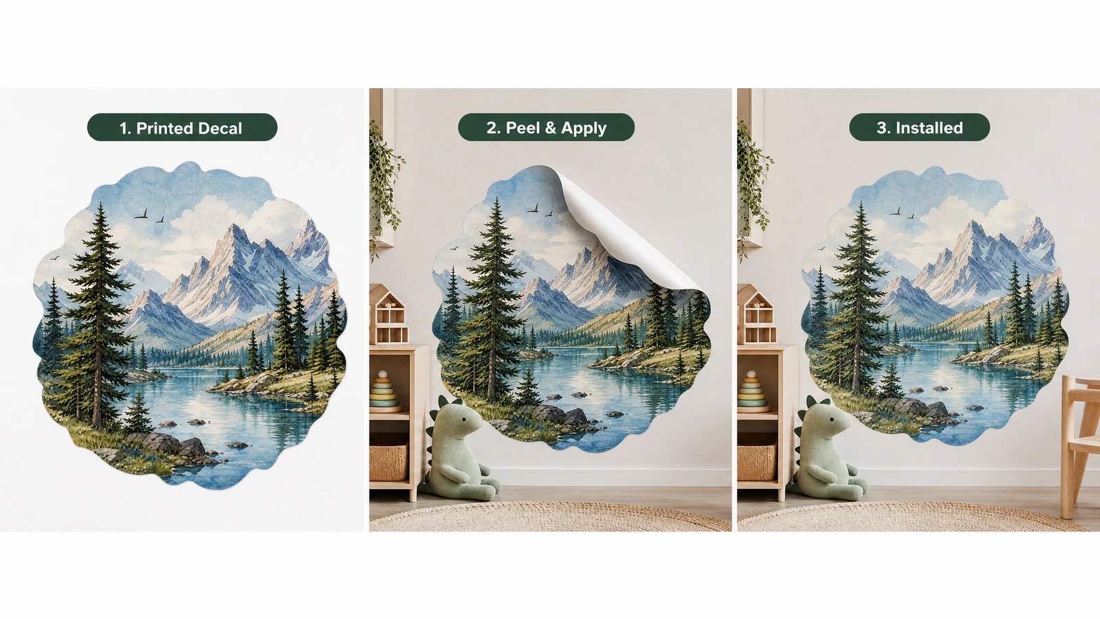 File preflight for custom wall decals Designer screen showing vector artwork, outlined fonts, bleed and cut line preflight for a wall decal