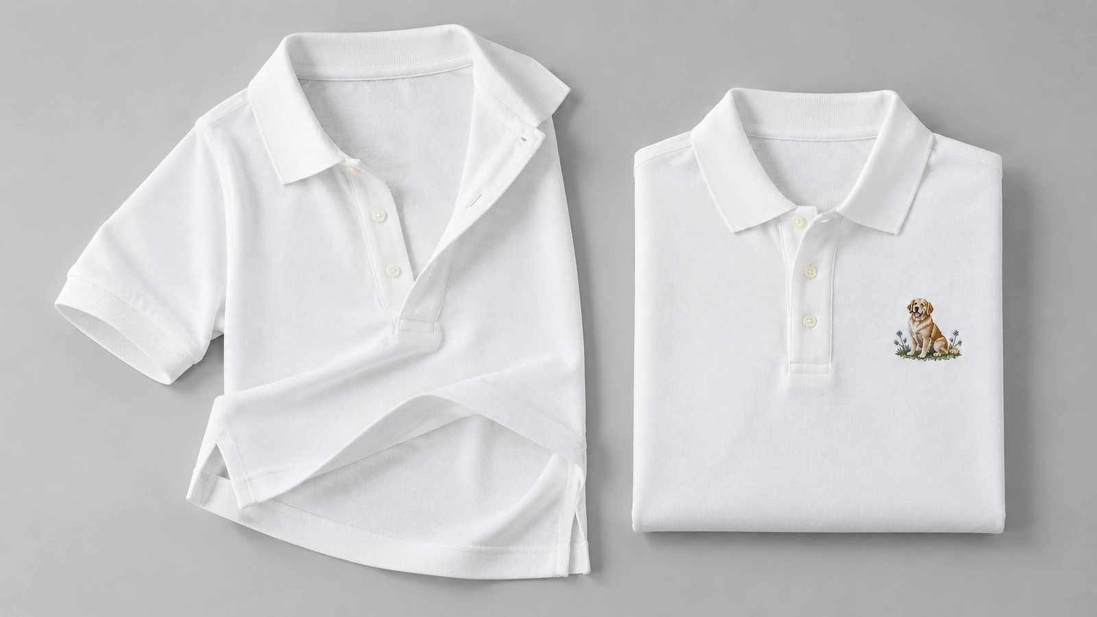 Logo size, readability and left-chest placement Left chest logo size and placement measurements on an embroidered pique polo