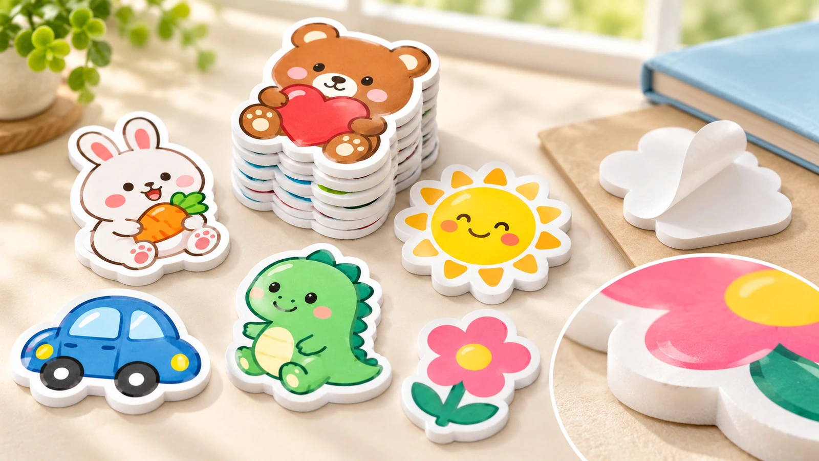 Packaging, shipping, and reorder control for EVA foam stickers EVA foam sticker sheets packed flat with interleaving and batch labels for shipping