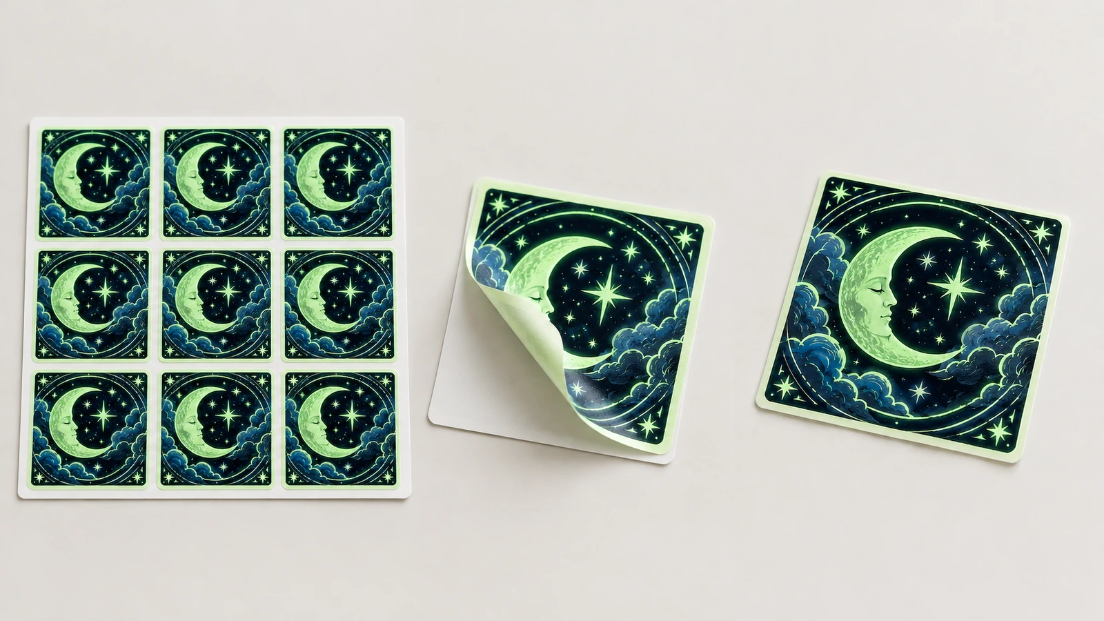 File preflight and glow-reserve layer Artwork file preflight for glow stickers with a separate glow-reserve layer marked on screen