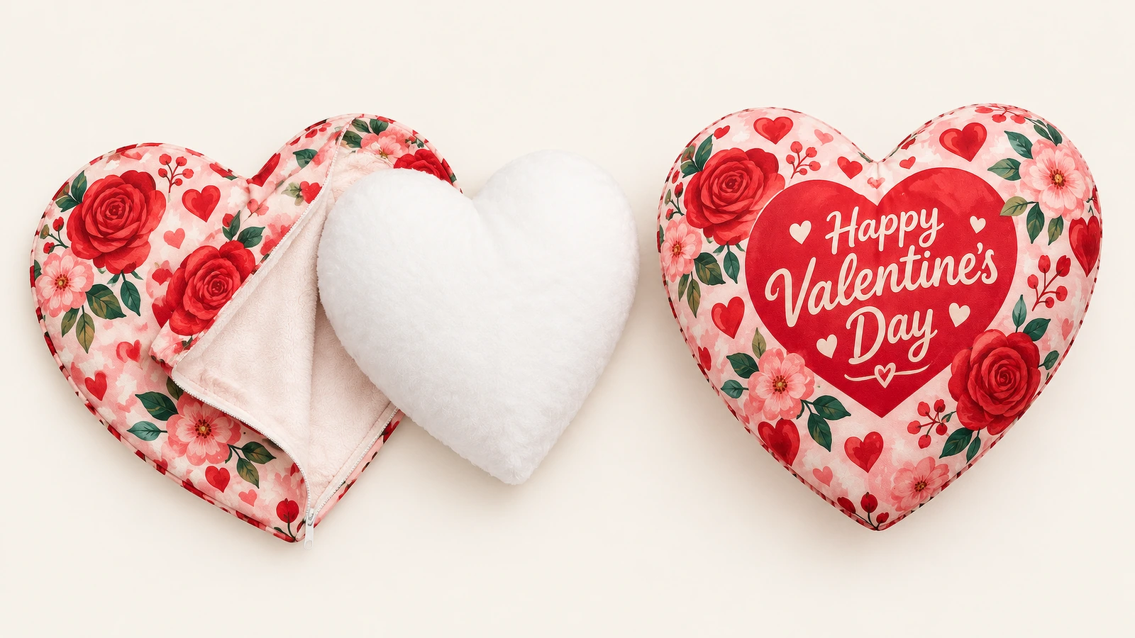 Heart pillow size measurement and print safe zone overlay