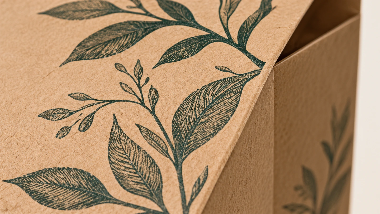 Close-up of brown kraft surfaces and the inside attachment area of twisted handles