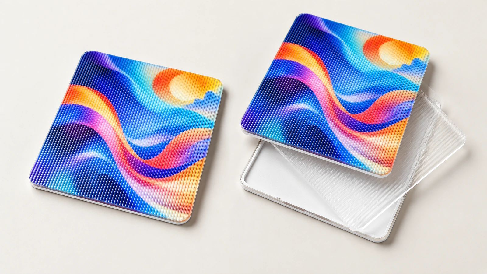 Lenticular sticker size and minimum font readability Lenticular sticker size and font readability comparison at 40, 75 and 100 LPI