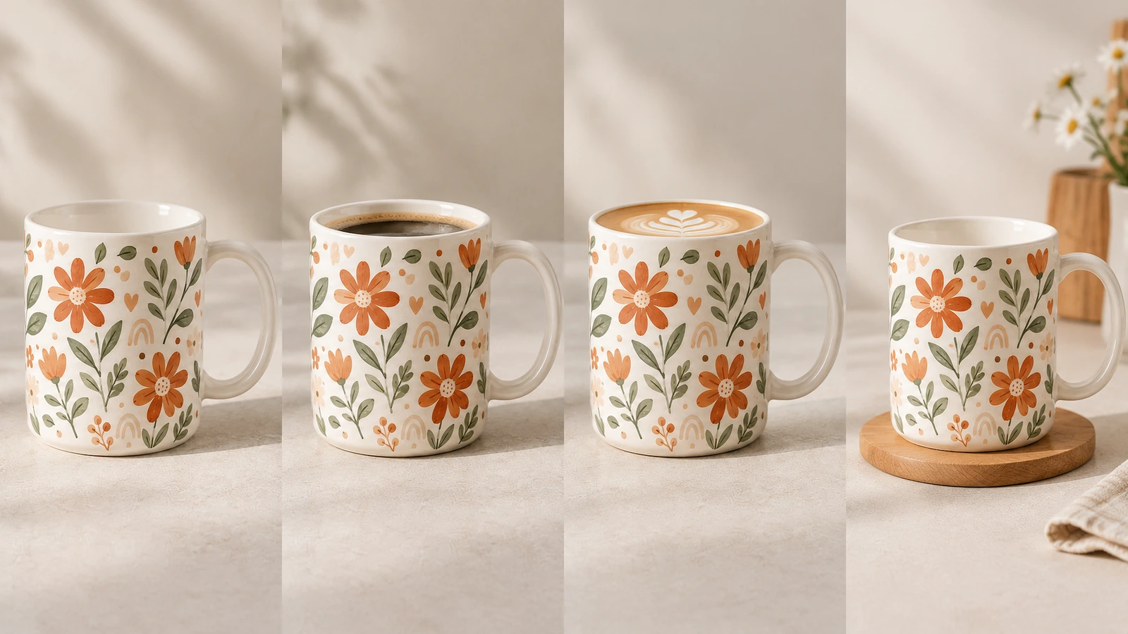 Artwork file preflight for mug decoration Designer checking vector logo file and mug wrap template before proof approval