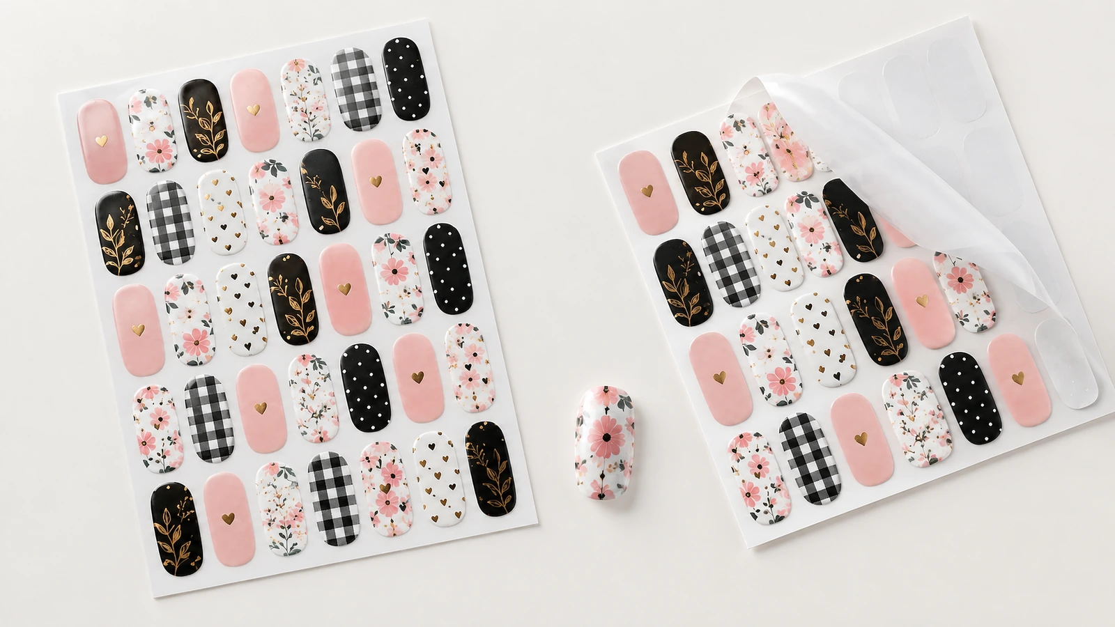 Decal size and text readability on real nail widths Nail sticker size and readability chart comparing decal widths and fine text on different nails