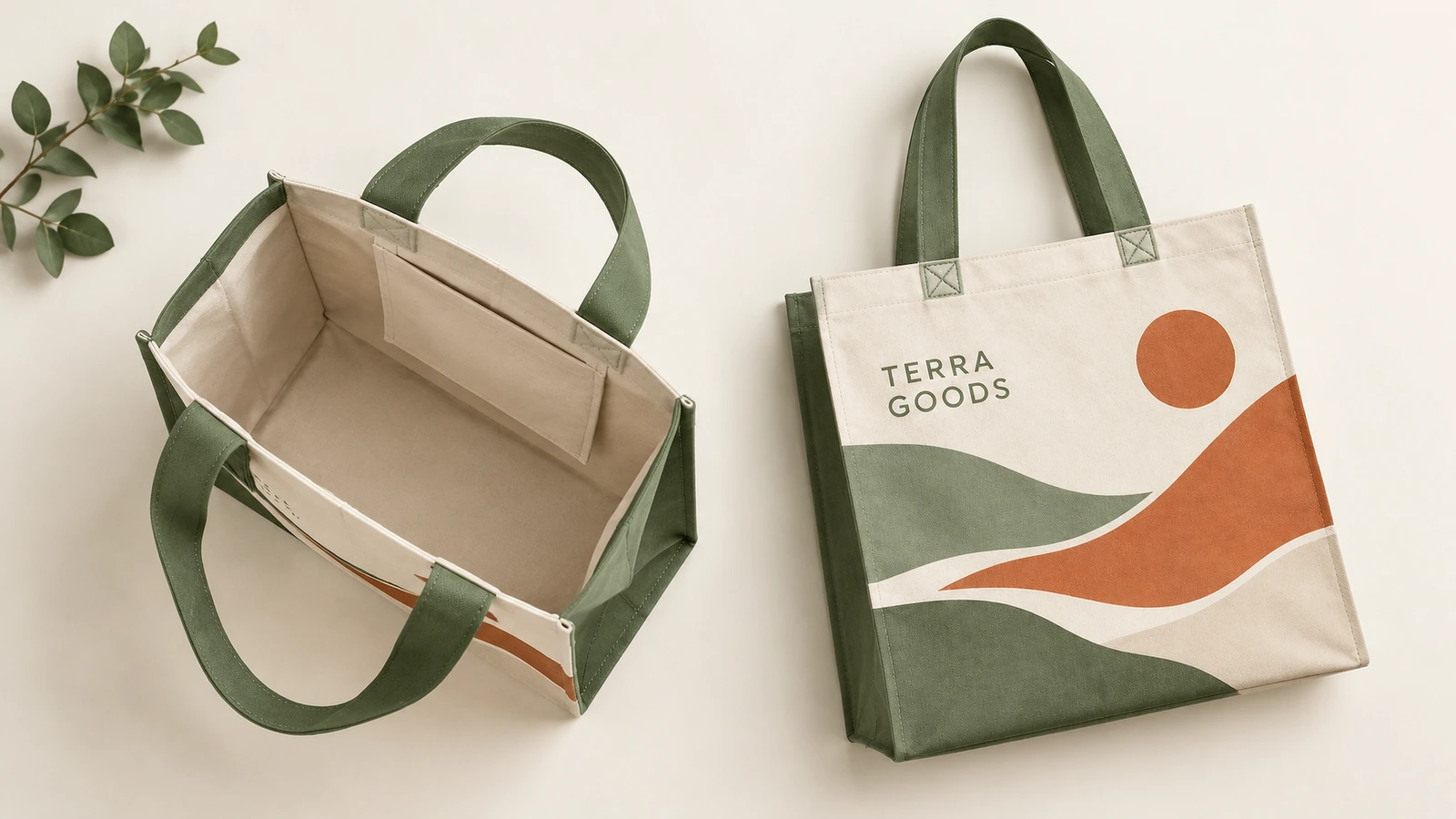 Print area and logo readability on a non-woven tote Non-woven tote bag showing logo print safe zone and readability at finished size