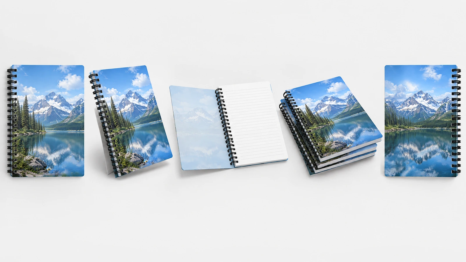 Check cover artwork and inner-page safety areas before printing Illustrative notebook artwork preflight showing trim, bleed and a protected punching margin