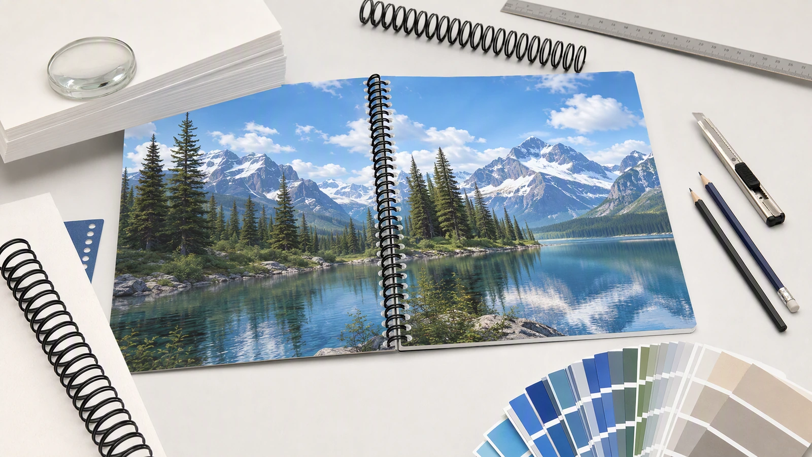 Plan notebook specifications around the intended training or business use Illustrative plastic coil notebooks prepared for a corporate training workshop